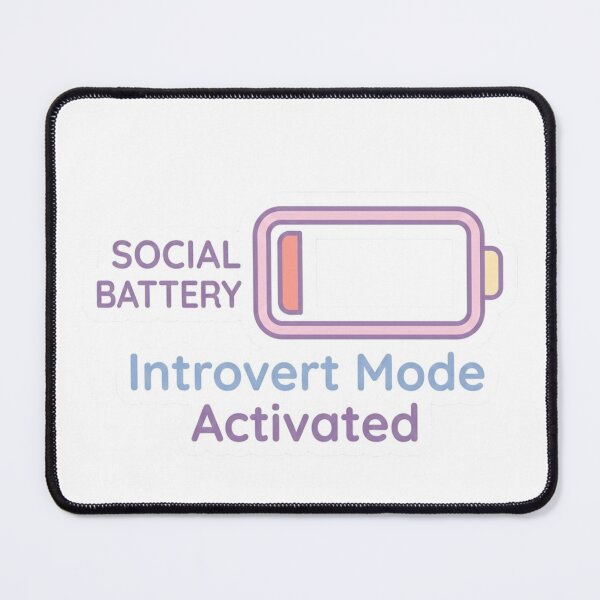 Item preview, Introvert Mode Activated Funny Social Battery Sticker designed and sold by CutePlix.