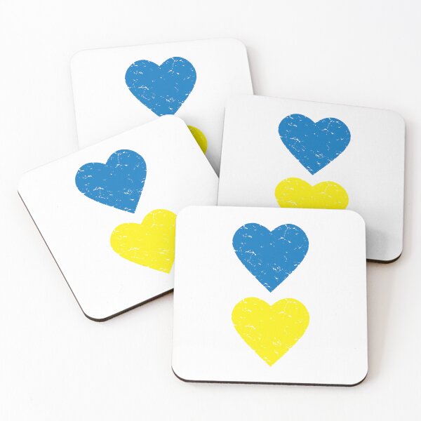 Item preview, Ukraine solidarity, peace, self-defense, human rights, used look, hearts designed and sold by Luzi Illustrella.