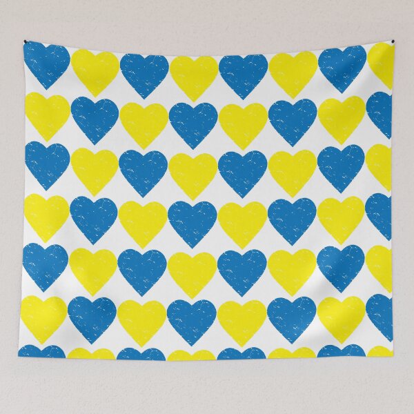 Item preview, Ukraine solidarity, peace, self-defense, human rights, used look, hearts designed and sold by Luzi Illustrella.