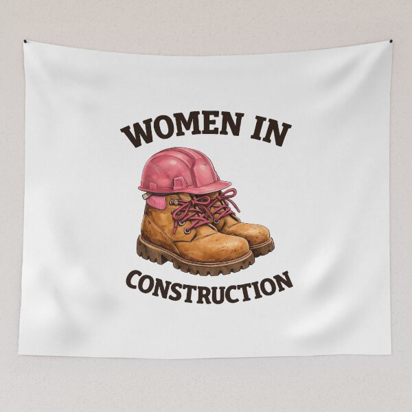 Item preview, Women in Construction Work Boots and Helmet designed and sold by HandicraftArt.