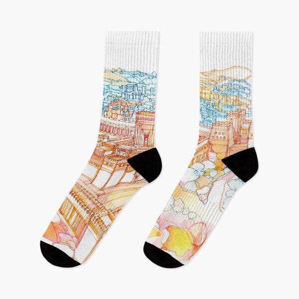 Item preview, Beis Hamikdash Watercolor Painting – Majestic Second Temple Jerusalem Art Print  designed and sold by Digital Napalm.