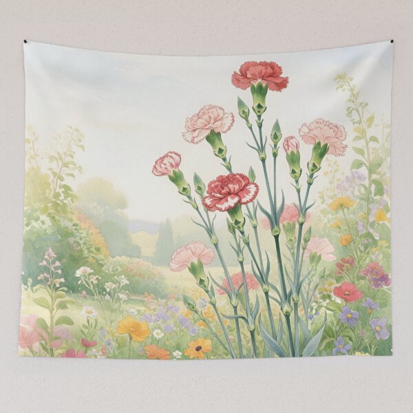 Item preview, Carnation Flowers Watercolor | January Birth Flower Botanical Floral Art designed and sold by Debbie Schulte.