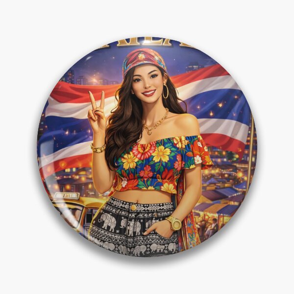 Item preview, Welcome to Thailand – Land of Smiles | Bangkok Night Market Travel Poster | Thai Culture Illustration designed and sold by Inkora-Art.