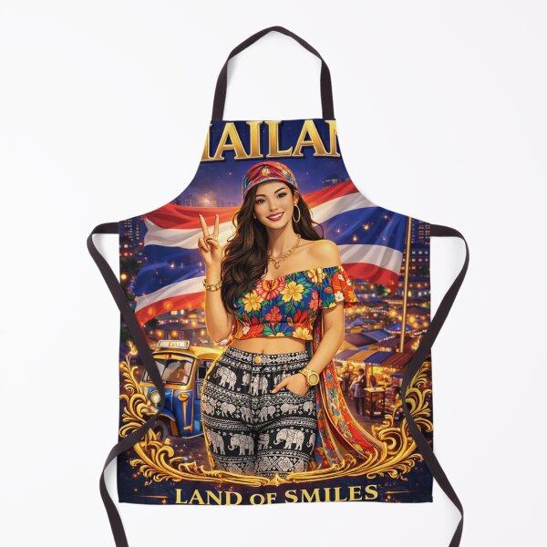 Item preview, Welcome to Thailand – Land of Smiles | Bangkok Night Market Travel Poster | Thai Culture Illustration designed and sold by Inkora-Art.