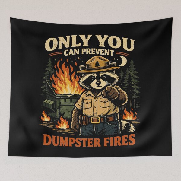 Item preview, Only You Can Prevent Dumpstrer Fires Funny Dumpster Raccoon designed and sold by will freed18.
