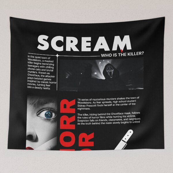Item preview, Ghostface Horror Poster Inspired by Scream Movies designed and sold by MCS-Desings.