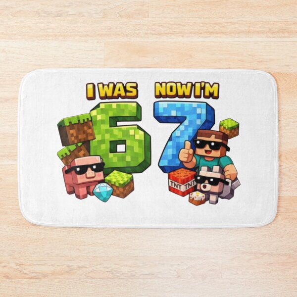 Item preview, I Was 6 Now I'm 7 Pixel Game Art 67 Meme Kids Birthday Party designed and sold by Creative Spark.