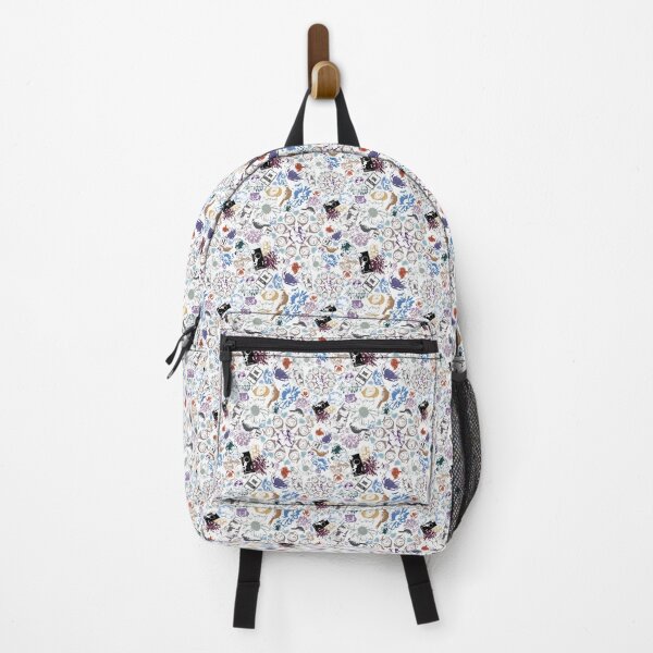 Item preview, Floral Travel Scatters Blues Tans Purples on White designed and sold by Digitalmyth's Designs.
