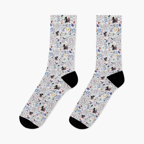Item preview, Floral Travel Scatters Blues Tans Purples on White designed and sold by Digitalmyth's Designs.