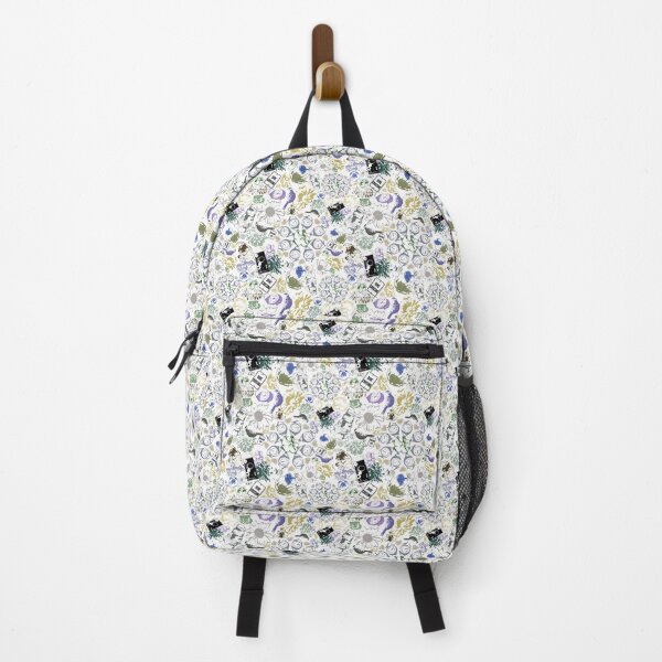 Item preview, Floral Travel Scatters Greens Grays Purples on White designed and sold by Digitalmyth's Designs.