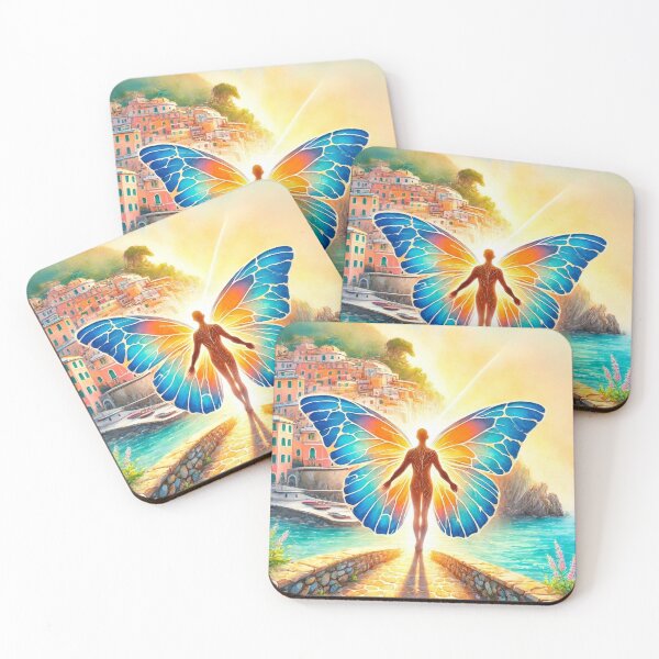 Item preview, Metamorphosis on the Italian Coast – Radiant Butterfly Soul - Mindfulness Gift designed and sold by Winetastic-Art.