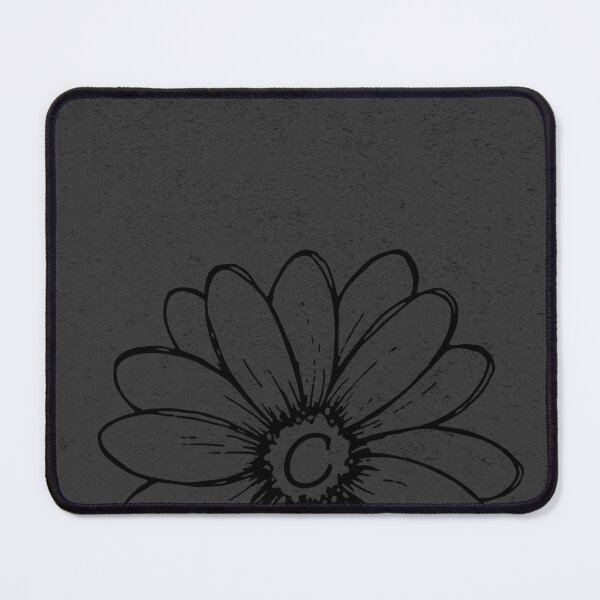 Item preview, Minimalist Monogram C Black Daisy Flower designed and sold by TackyTime.