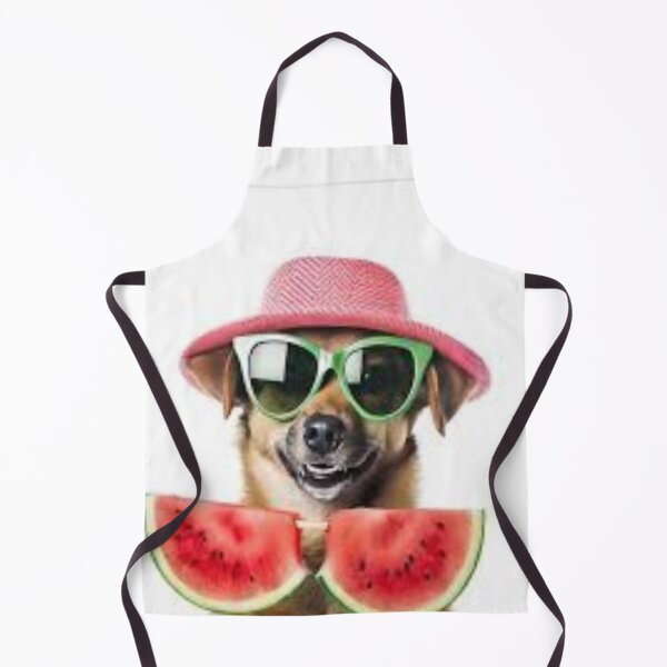 Item preview, Cool for the Summer: Dog in Pink Hat and Sunglasses with Watermelon Slices designed and sold by MakarenaCreate.