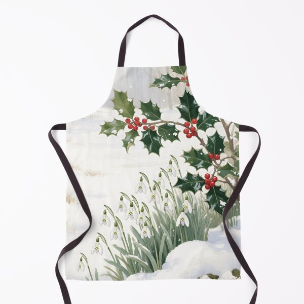 Item preview, Holly and Snowdrops Winter Botanical Watercolor | Winter Garden Floral Art designed and sold by Debbie Schulte.