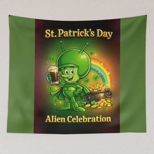Item preview, St. Patrick’s Day Alien Celebration – Funny Irish UFO Party Design designed and sold by BB Design Garage.