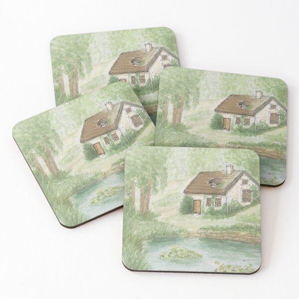 Item preview, Watercolor - House with Pond designed and sold by chaoticwhims.