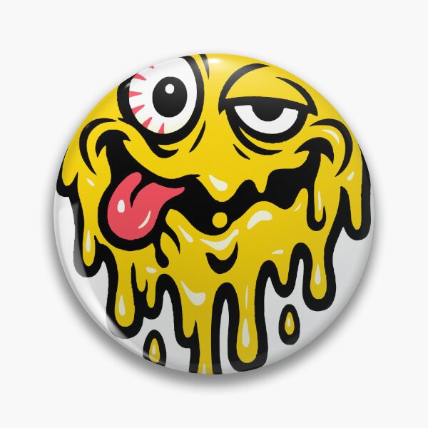 Item preview,  A surreal melting smiley face capturing chaotic internet humor. The distorted expression gives it a weird and funny vibe that aligns perfectly with Gen-Z meme culture. designed and sold by Dejbar.