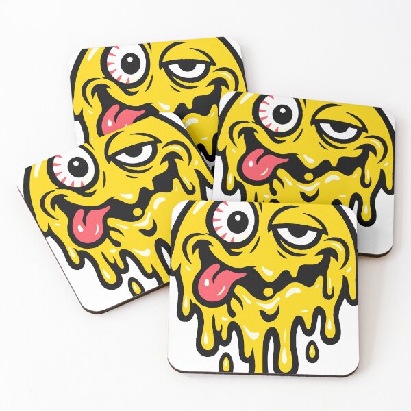 Item preview,  A surreal melting smiley face capturing chaotic internet humor. The distorted expression gives it a weird and funny vibe that aligns perfectly with Gen-Z meme culture. designed and sold by Dejbar.