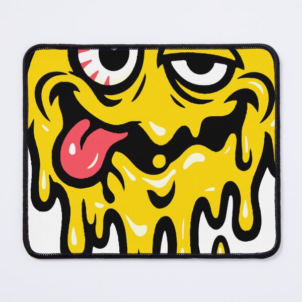Item preview, A surreal melting smiley face capturing chaotic internet humor. The distorted expression gives it a weird and funny vibe that aligns perfectly with Gen-Z meme culture. designed and sold by Dejbar.