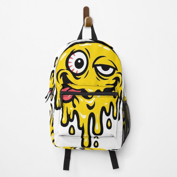 Item preview,  A surreal melting smiley face capturing chaotic internet humor. The distorted expression gives it a weird and funny vibe that aligns perfectly with Gen-Z meme culture. designed and sold by Dejbar.