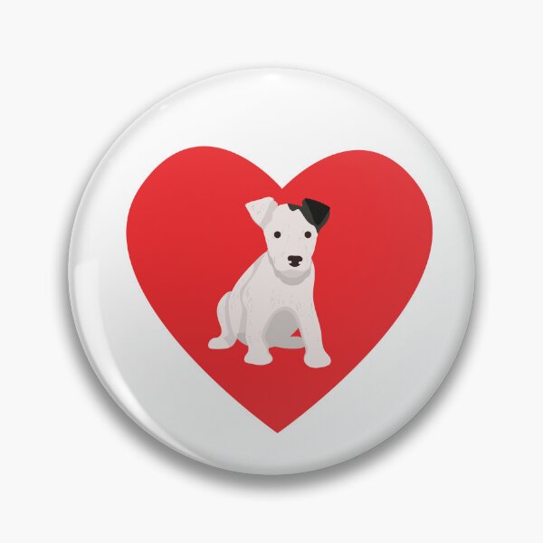 Artikelvorschau, Niedlicher weißer Hund mit schwarzem Ohr, Herz-Design für Hundeliebhaber entworfen und verkauft von Moriarty's Digital Visions.