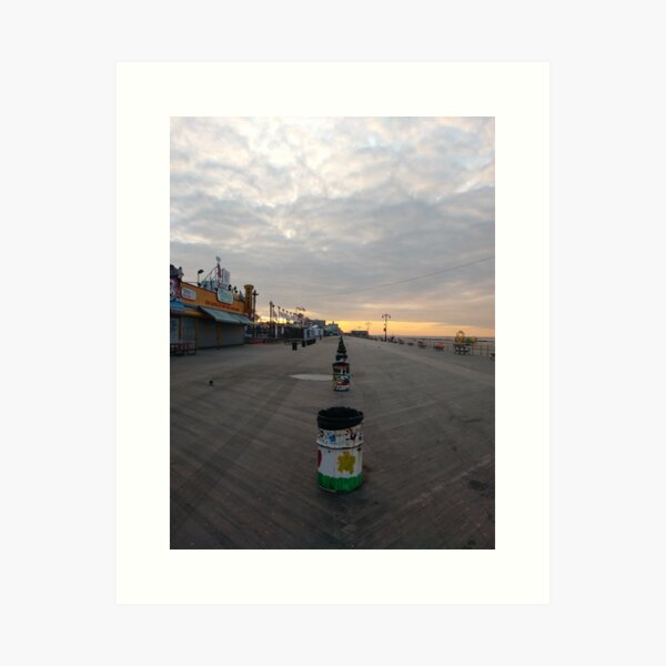 Morning, Coney Island Beach, #Morning, #Coney, #Island, #Beach, #ConeyIsland, #ConeyIslandBeach Art Print