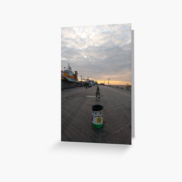 Morning, Coney Island Beach, #Morning, #Coney, #Island, #Beach, #ConeyIsland, #ConeyIslandBeach Greeting Card