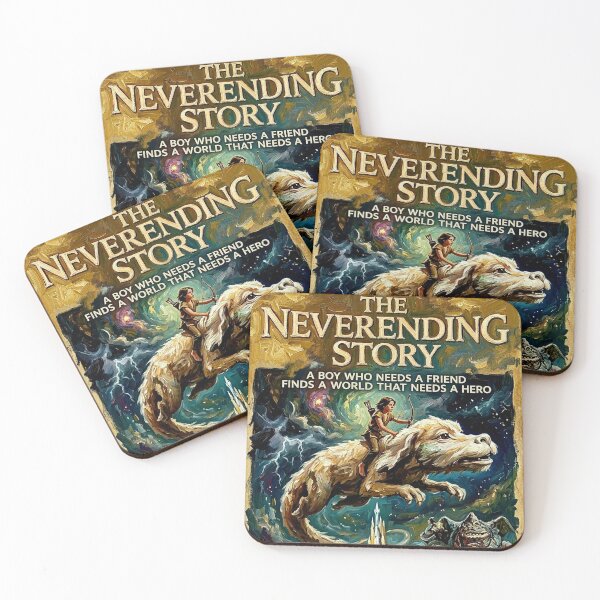 Item preview, The NeverEnding Story: Atreyu & Falkor Fantasy Impasto Poster designed and sold by Art's Diner.