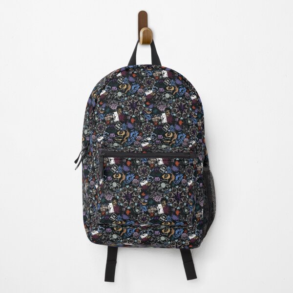 Item preview, Floral Travel Scatters Purples Tans Blues on Black designed and sold by Digitalmyth's Designs.
