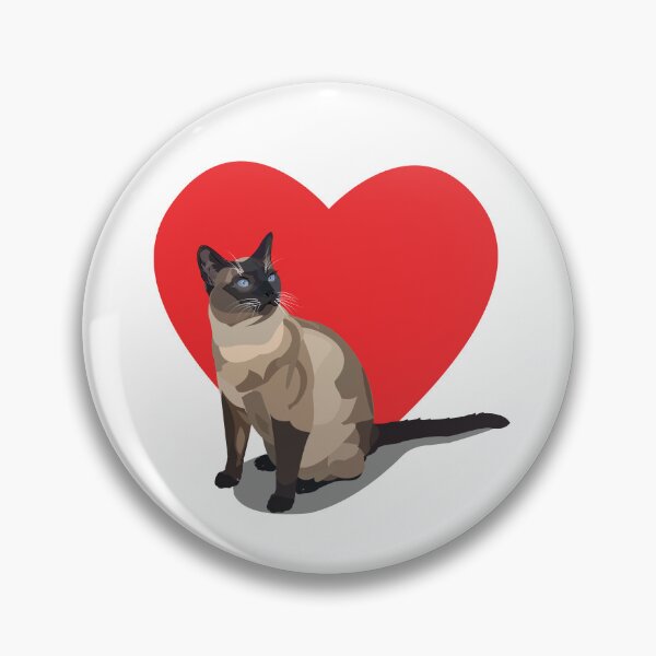 Item preview, Siamese Cat Heart Cat Lover Design designed and sold by Moriarty's Digital Visions.