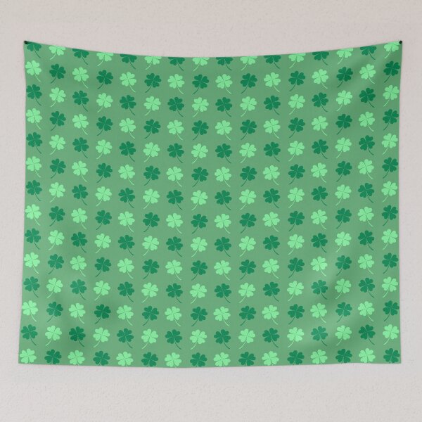 Item preview, Cute Green Shamrock Cartoon Wallpaper Pattern designed and sold by BeJolley.