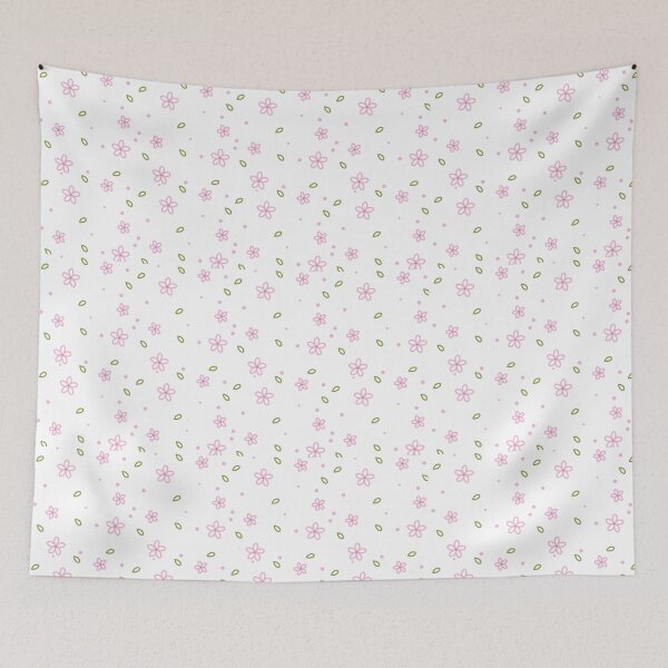 Item preview, Pink flowers and leaves designed and sold by LemonVeil.