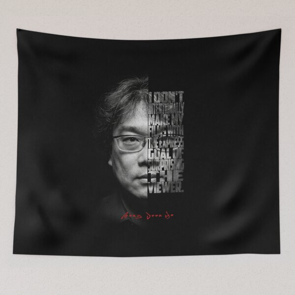 Item preview, Bong Joon Ho Split Face Quote Poster designed and sold by Enea Kelo.