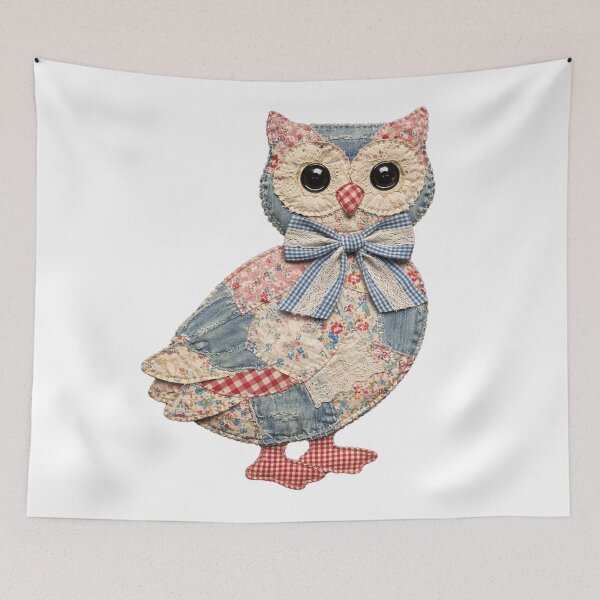 Item preview, Patchwork Grandmacore Owl, Floral Retro Coquette Owl  designed and sold by will freed18.