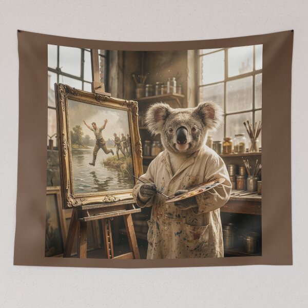 Item preview, Koala Artist Paints Scene From Waltzing Matilda designed and sold by Tridentulus.