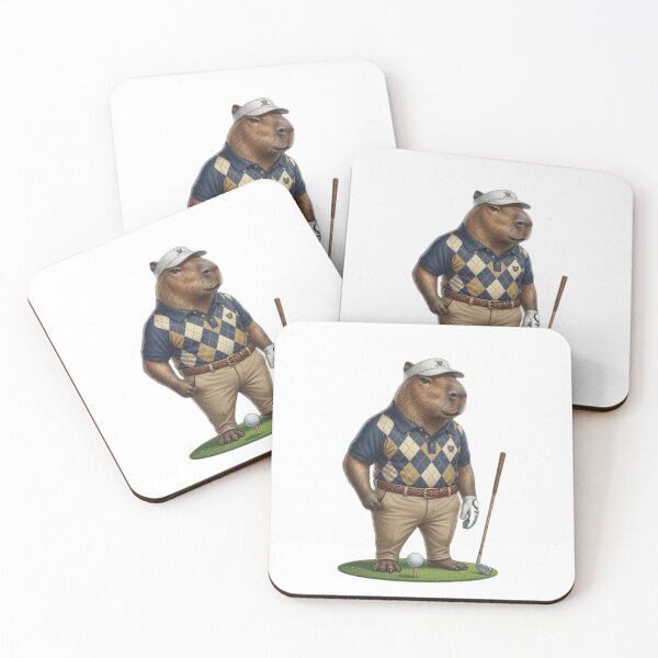 Item preview, Capybara Golfer Funny Golf Animal – Cute Capybara Playing Golf Cartoon designed and sold by HubCreates.