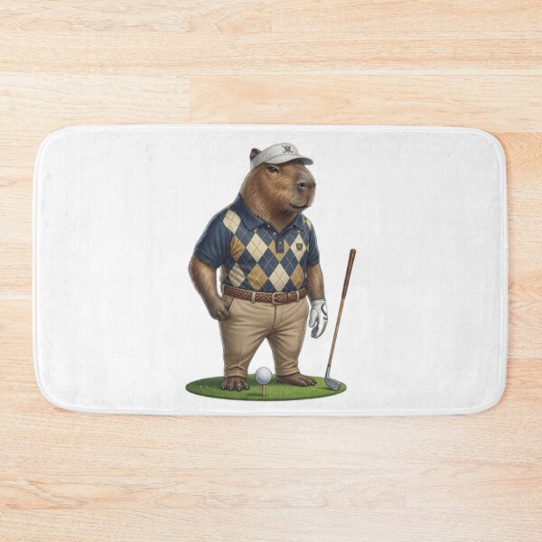 Item preview, Capybara Golfer Funny Golf Animal – Cute Capybara Playing Golf Cartoon designed and sold by HubCreates.