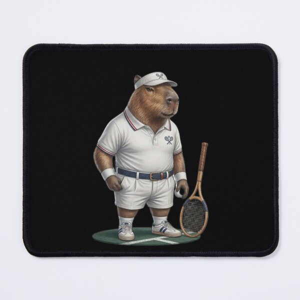 Aperçu de l'œuvre Joueur de tennis capybara – Design amusant pour les amateurs de tennis capybara créée et vendue par HubCreates.