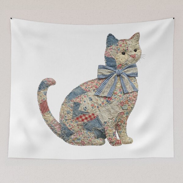 Item preview, Patchwork Grandmacore Cat, Floral Retro Coquette Cat designed and sold by will freed18.