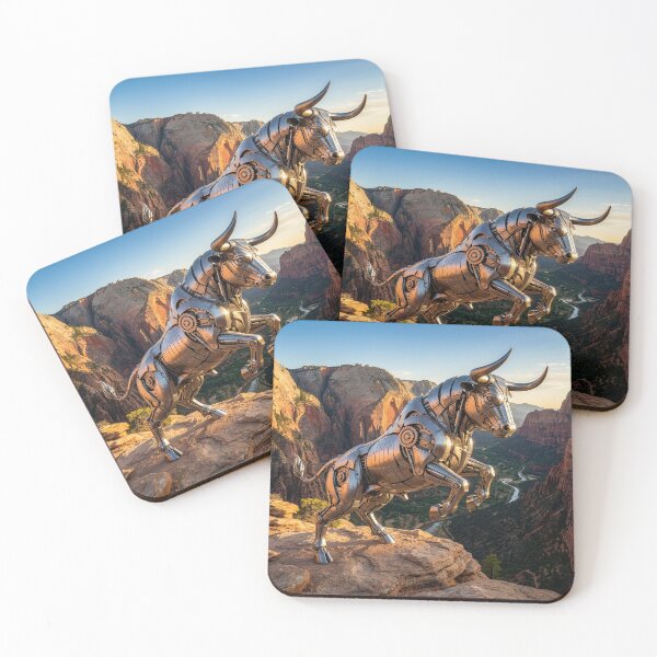 Item preview, Mechanical Chrome Bull in Zion National Park designed and sold by Tridentulus.