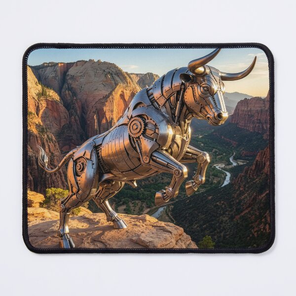 Item preview, Mechanical Chrome Bull in Zion National Park designed and sold by Tridentulus.