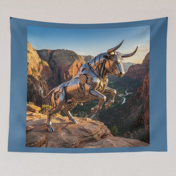 Item preview, Mechanical Chrome Bull in Zion National Park designed and sold by Tridentulus.