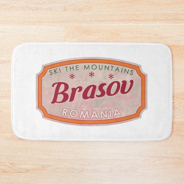 Item preview, Brașov, Romania, Ski, textured skiing badge designed and sold by Wanderful-roads.