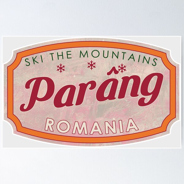 Item preview, Parâng, Romania, Ski, textured skiing badge designed and sold by Wanderful-roads.