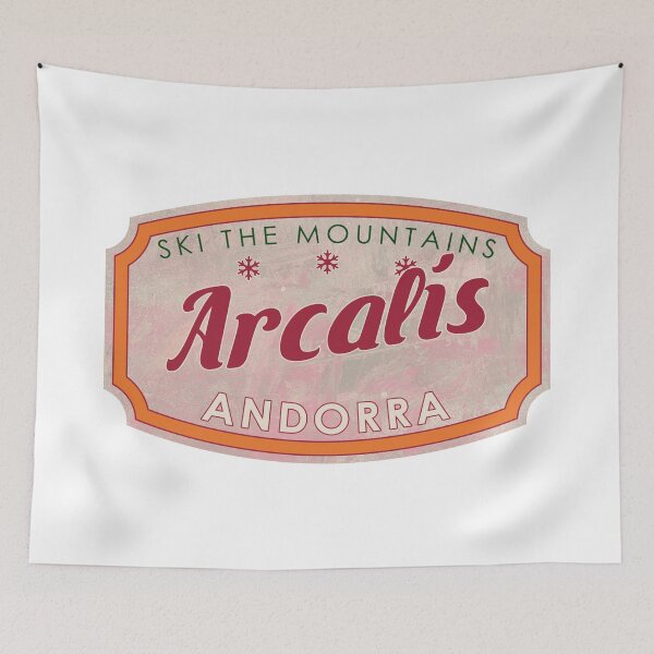 Item preview, Arcalís, Andorra, Ski, textured skiing badge designed and sold by Wanderful-roads.
