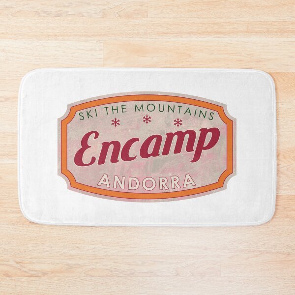 Item preview, Encamp, Andorra, Ski, textured skiing badge designed and sold by Wanderful-roads.