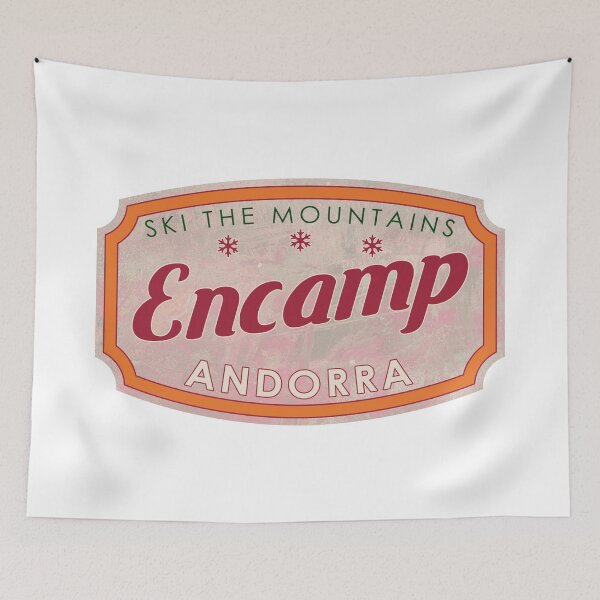 Item preview, ​Encamp, Andorra, Ski, textured skiing badge designed and sold by Wanderful-roads.
