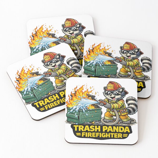 Item preview, Trash Panda Firefighter Shirt Funny Raccoon Firefighter Meme designed and sold by ZEBBEDE - Minimal Streetwear .