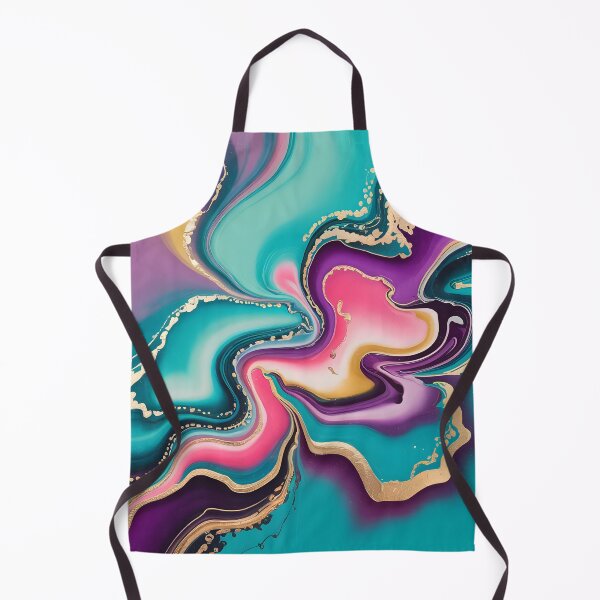 Item preview, Seamless Abstract Acrylic Paint Pour – Turquoise Pink Purple Gold Swirls designed and sold by CoastalEmp.