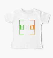 Straight Outta Athlone Retro Style - Gift For An Athlone From Ireland , Design Has The Irish Flag Embedded Baby Tee